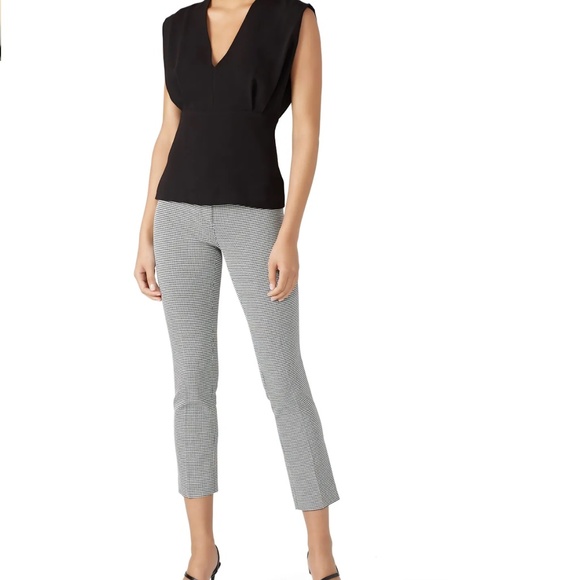 Theory Women's Black-Ivory Houndstooth Classic Fit Skinny Pants - Picture 3 of 5